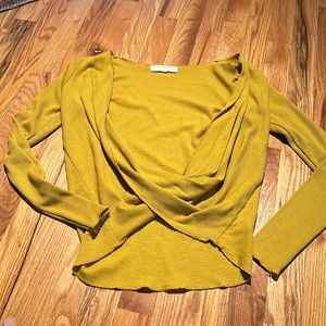 Project social T urban outfitters wrap top. Mustard color